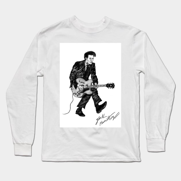 C Rock And Roll Berry Original Ink Drawing Print Long Sleeve T-Shirt by HamiltonArt